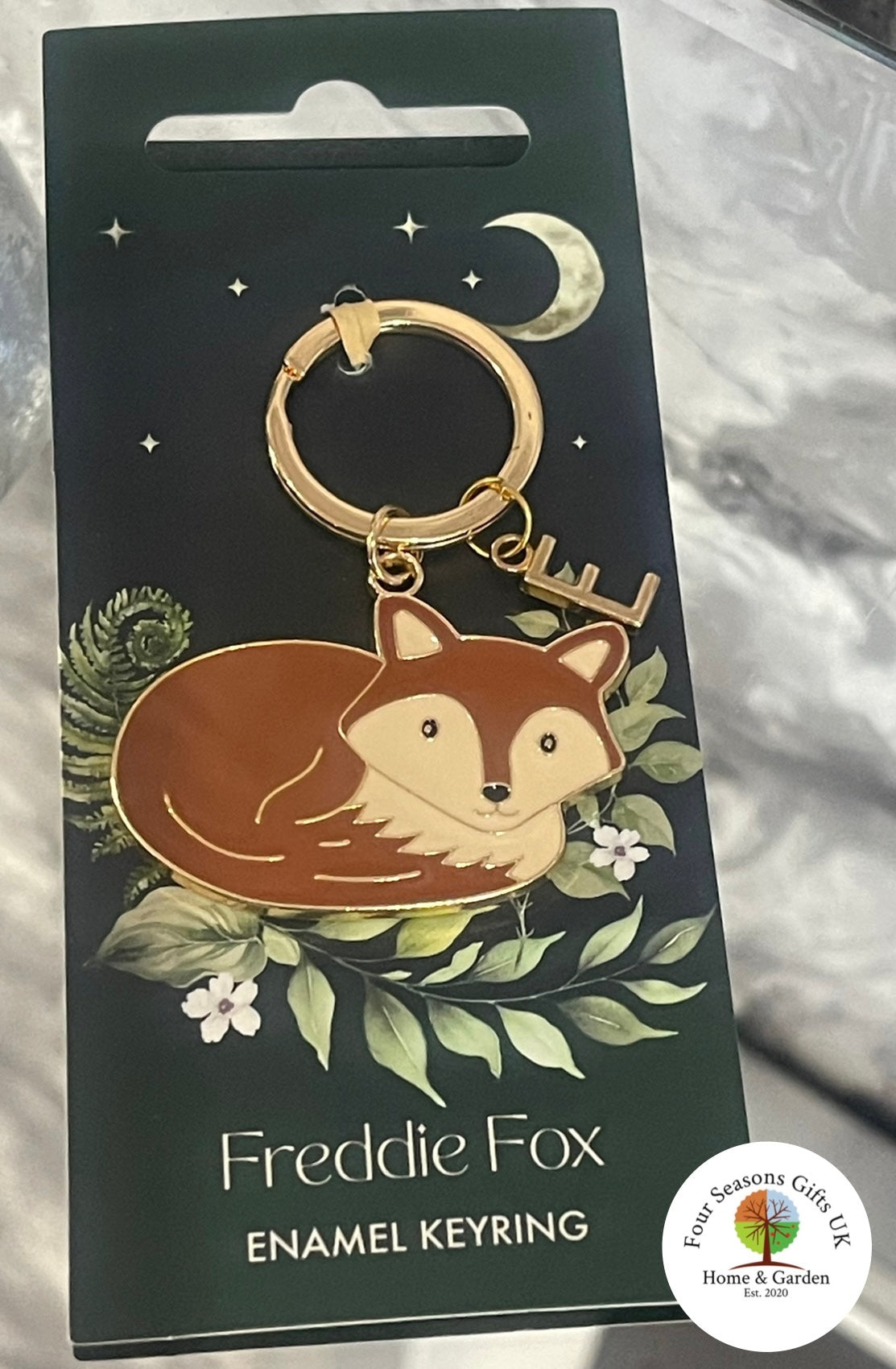 Freddie Fox Personalised Initial Keyring Handbag Charm Woodland Fox Spring Easter Gift