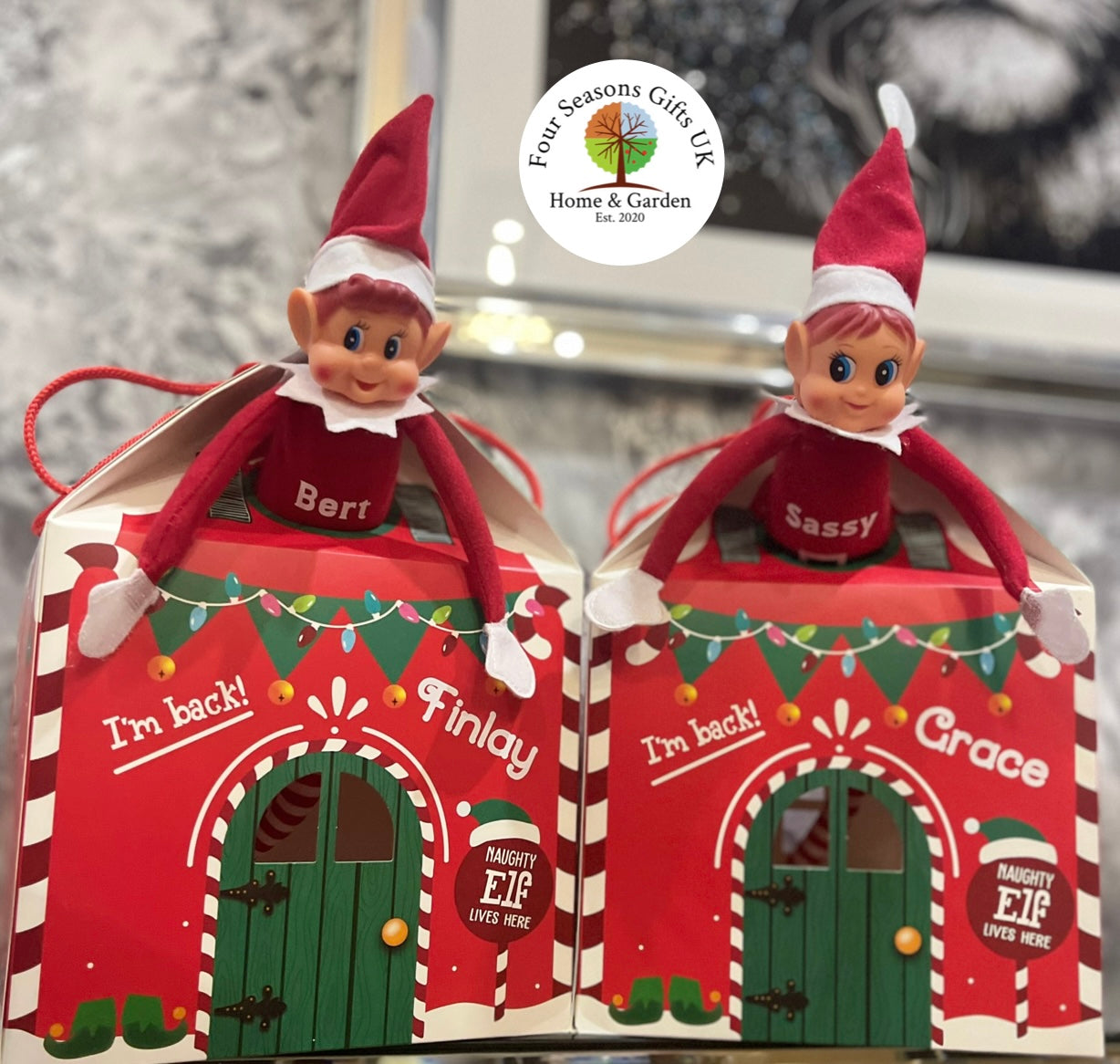 Personalised Elf Arrival House Gift Box Set Including Personalised Special Delivery Helium Balloon - Local Collection Only From Coventry.