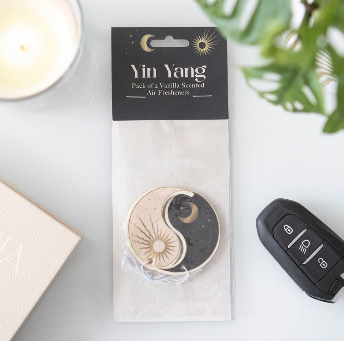 Yin Yang Pack of 2 Vanilla Scented Air Freshener Car Fragrance Accessories Spring Gifts
