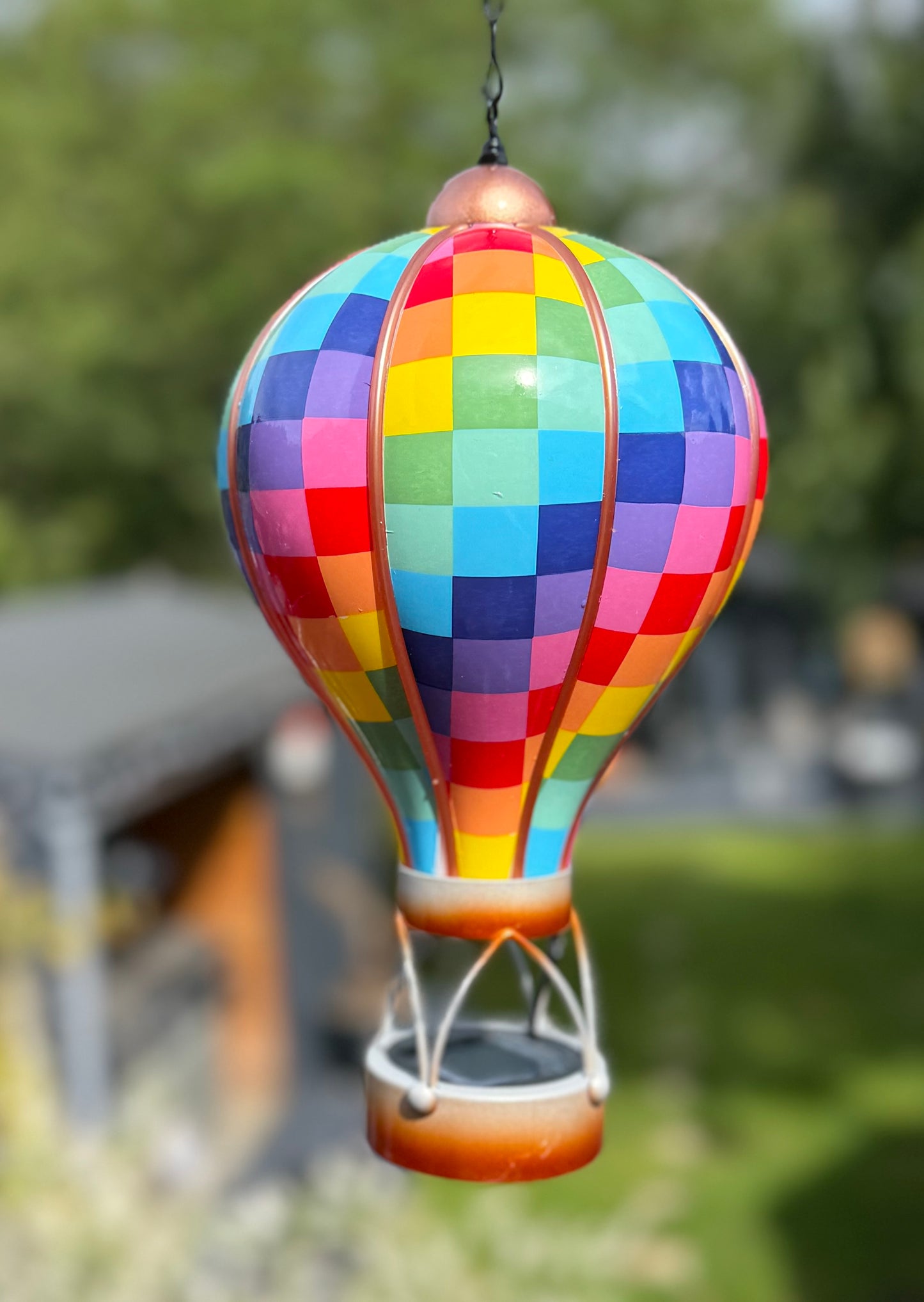 Solar Hot Air Balloon Lantern – Flickering Flame Effect LED Garden Light – Hanging Outdoor Decor – 6 Designs, 2 Sizes