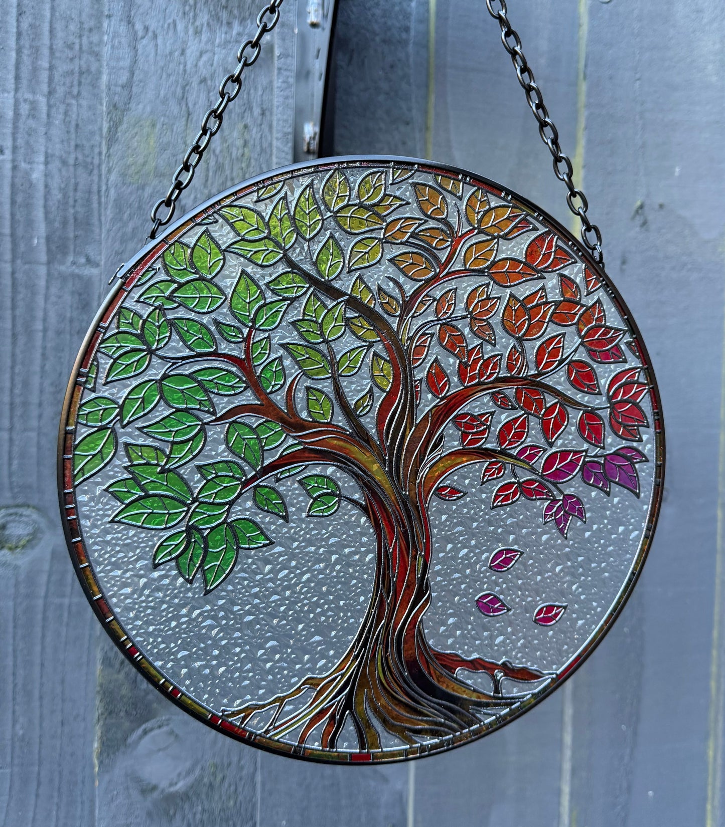 Tree of Life Suncatcher – Stained Glass Effect Wind Spinner (23cm)