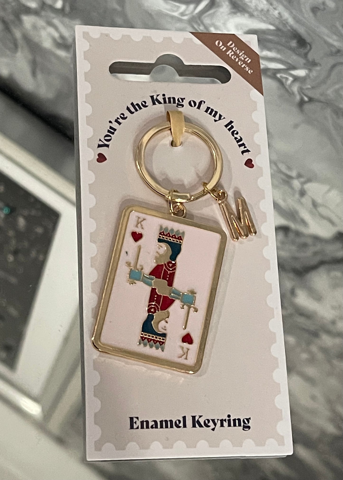 Personalised King Of My Heart Enamel Keyring - Gifts for Dad Father’s Day