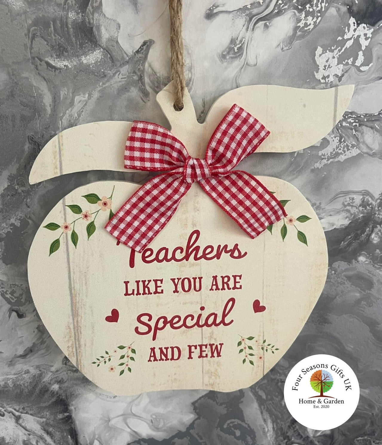 Special Teacher Appreciation Gift Wooden Apple Hanging Decorative Sign Gifts