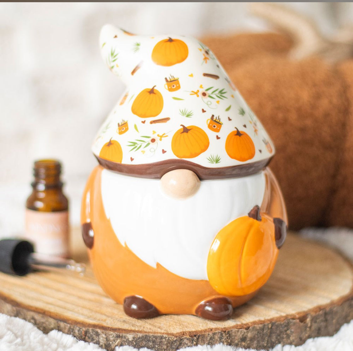 Autumn Pumpkin Gonk Gnome Oil Burner Wax Melt Warmer Halloween Home Decor Gifts