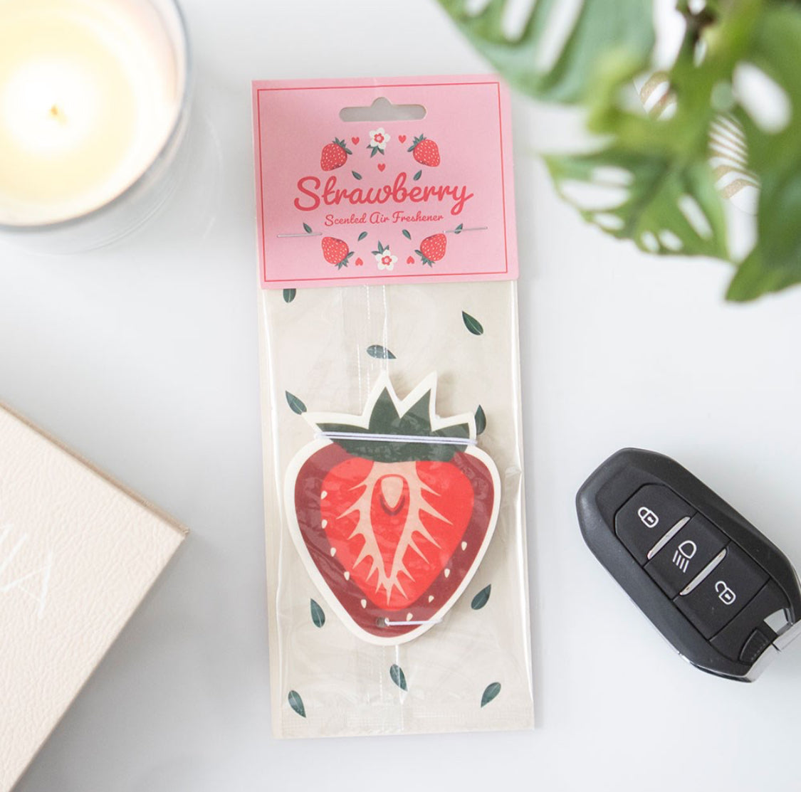 Strawberry Scented Fruity Air Freshener Car Fragrance Accessories Spring Summer Driver Gifts