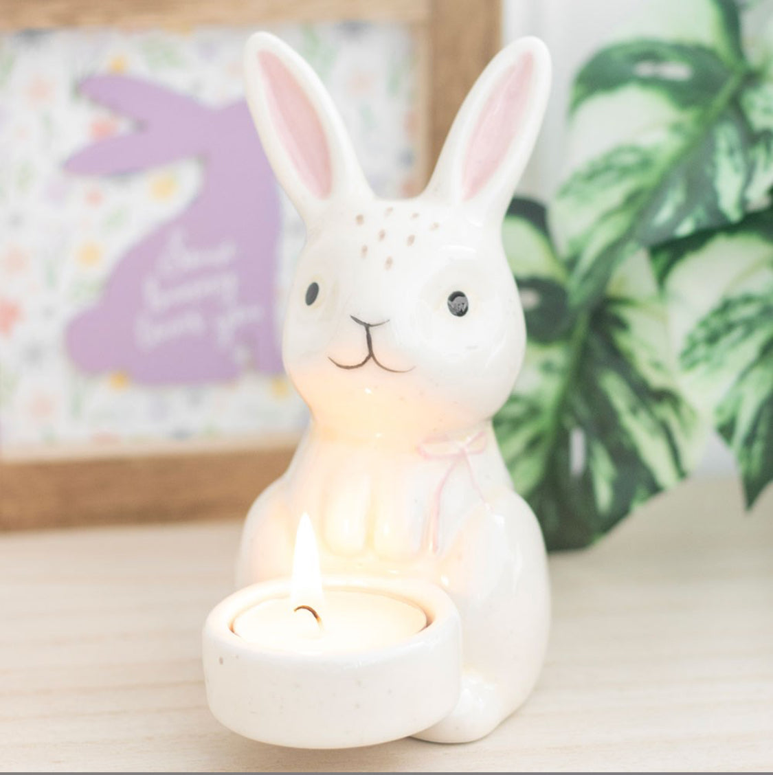 Easter Spring Bunny Tea-light Candle Holder Home Ornament Decor Gifts