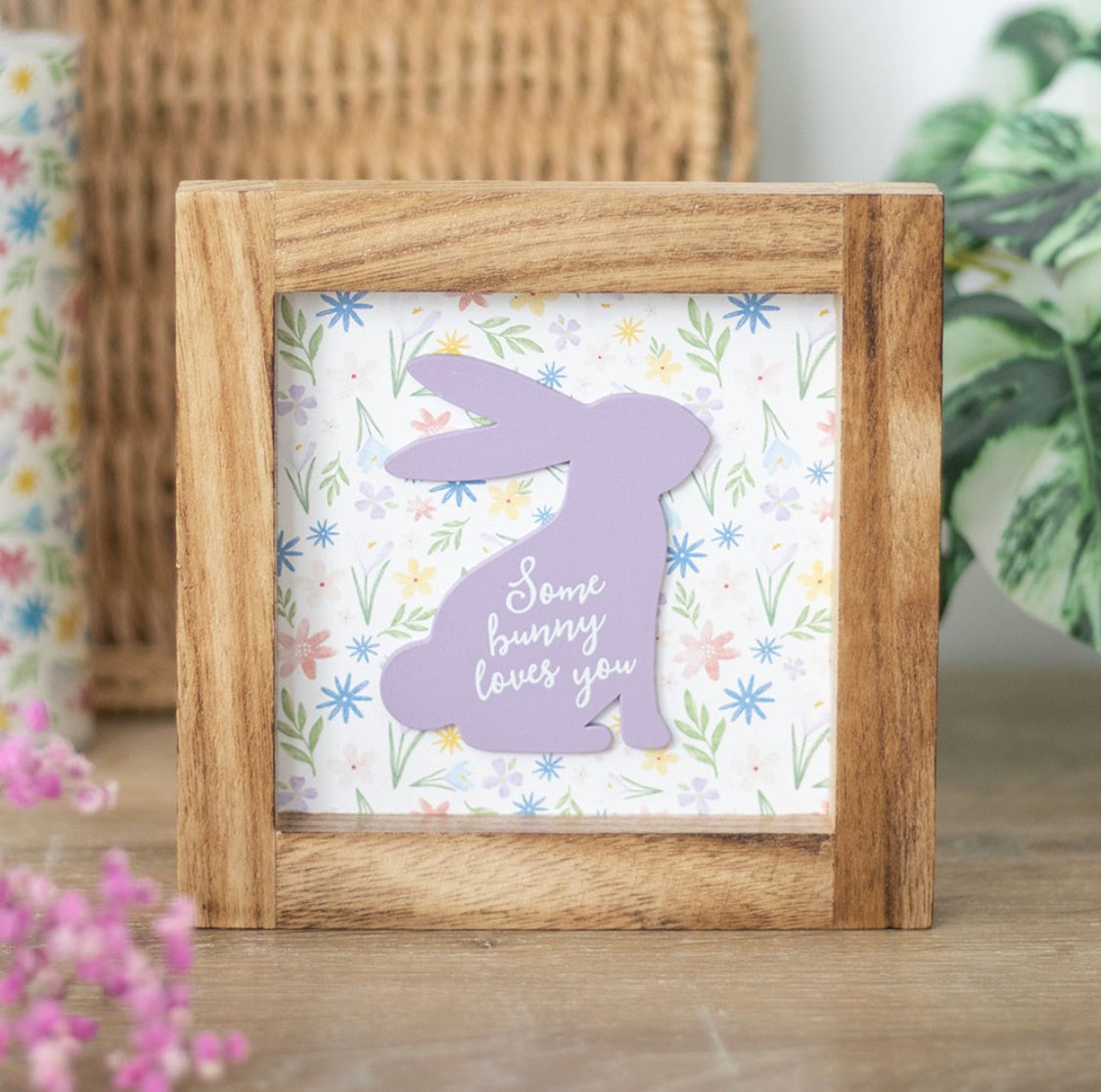 Some Bunny Loves You, Wooden Frame Picture Decor Ornament Gift