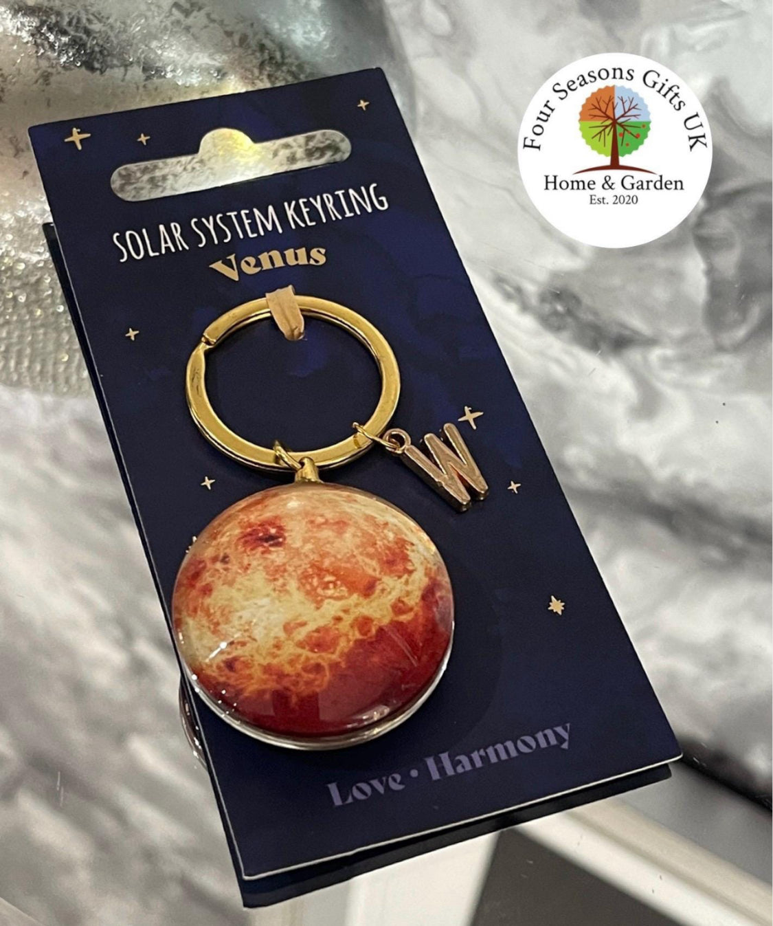 Solar System Space Themed Personalised Blue Pencil Case & Planet Keyring Back To School University College Gift Set Student Good Luck Gifts