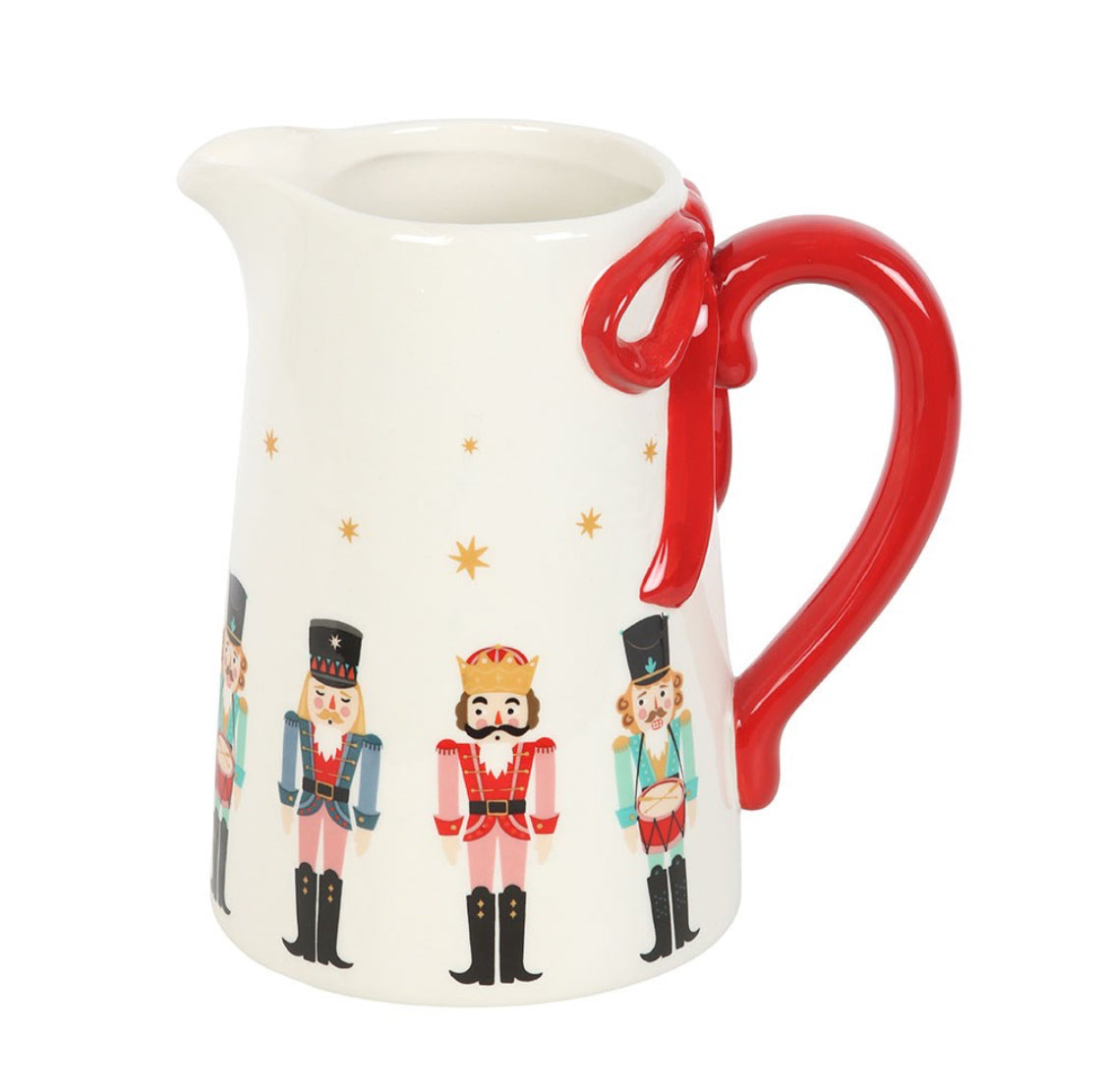 Christmas Nutcracker Soldier Print Ceramic Flower Jug Festive Kitchen Decor Gifts