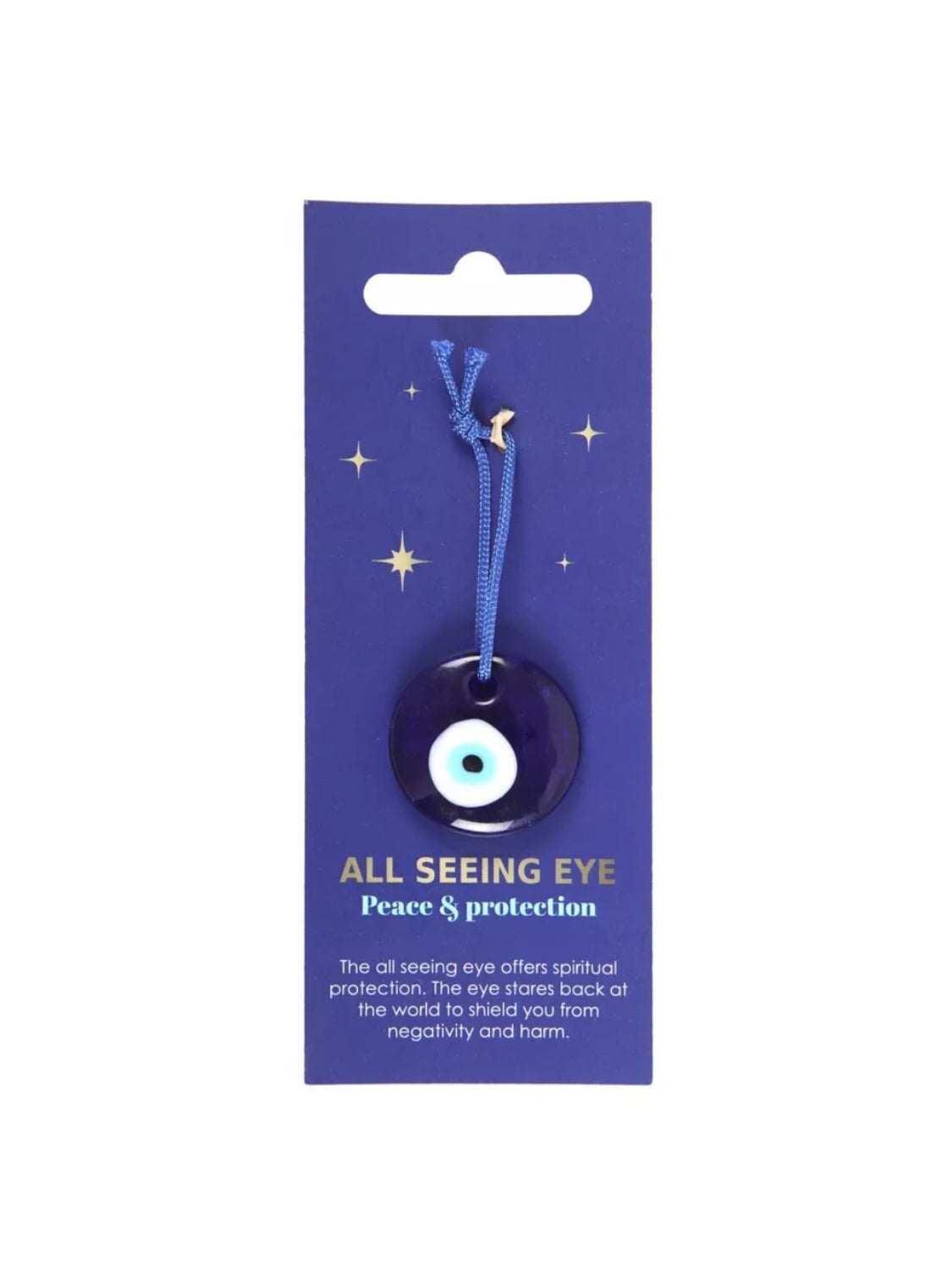 All Seeing Eye Evil Eye Glass Protection Hanging Charm Manifesting Yoga Meditation Spiritual Gifts