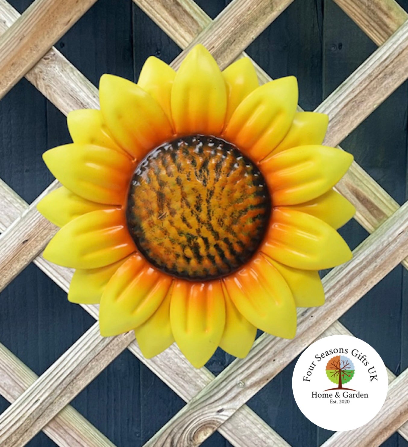 Large 29cm Sunflower Garden Wall Art Metal Artificial Flower Ornament Decor Gift