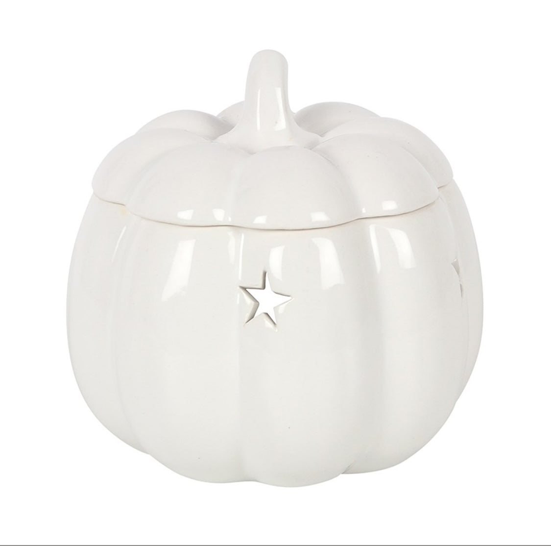 Autumn White Pumpkin Oil Burner Wax Melt Warmer Halloween Home Decor Ornament, Autumn Gifts