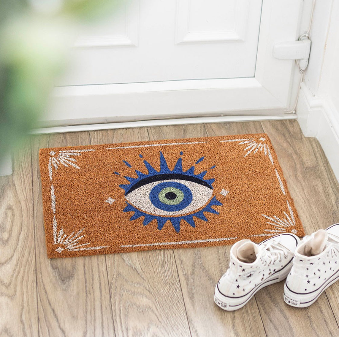 All Seeing Eye Evil Eye Spiritual Natural Coir Non Slip Entrance Doormat Mat