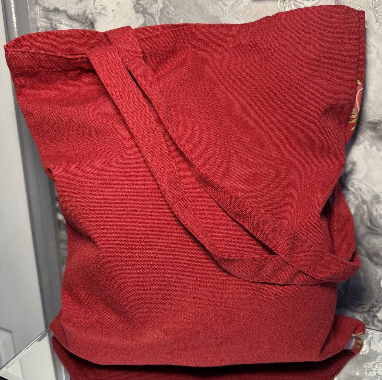 Red Tote Bag Sacred Heart Boho Reusable Canvas Shopping Bag Mother’s Day Gift