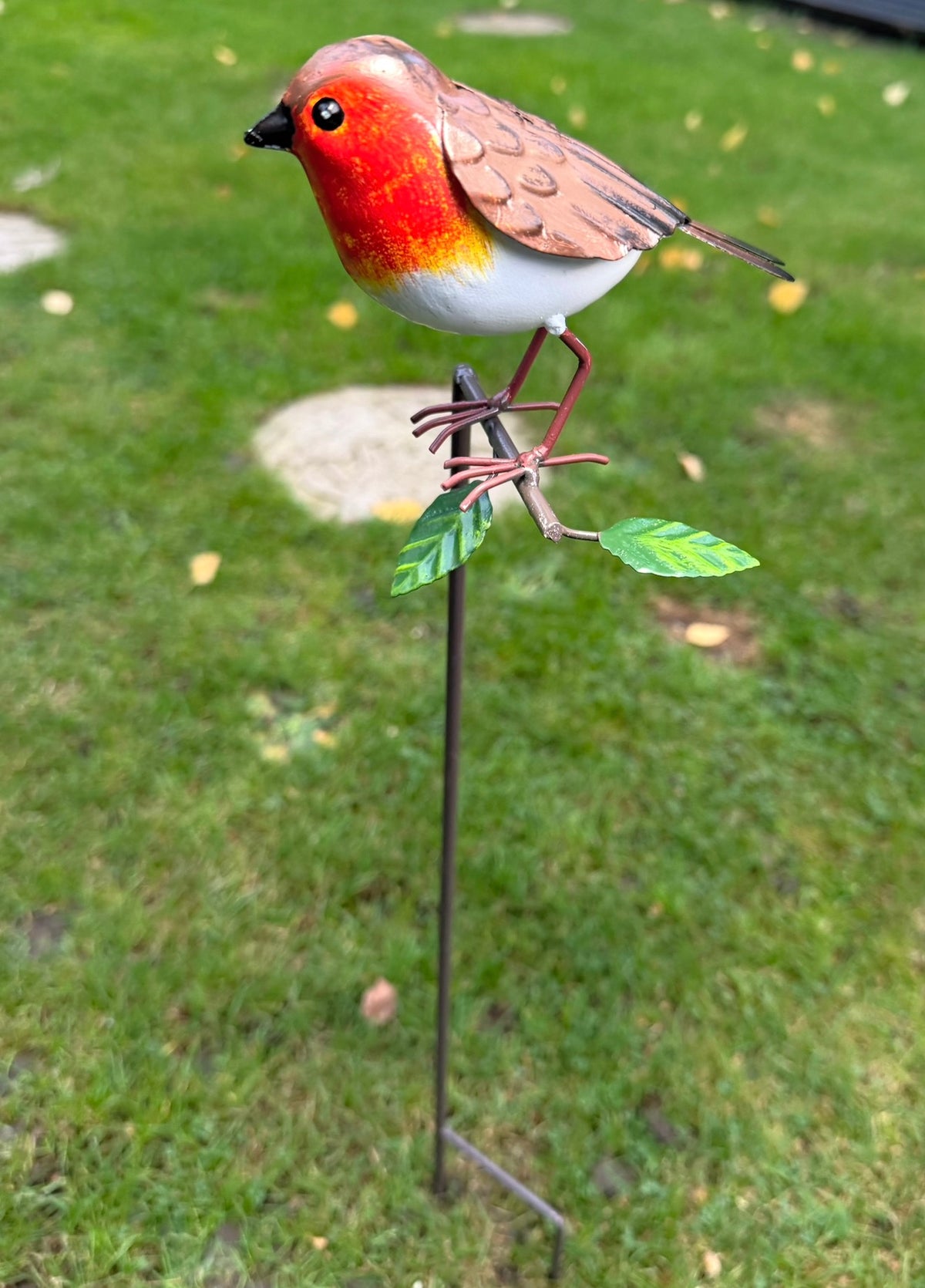 Robin Garden Stake – Decorative Metal Robin Bird Garden Ornament