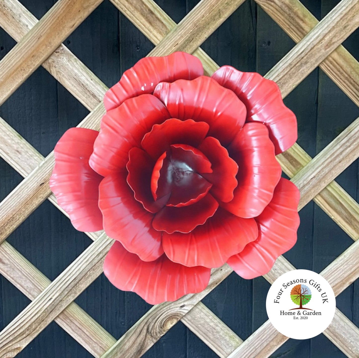 Large 29cm Rose Garden Wall Art Metal Artificial Flower Ornament Decor Gift