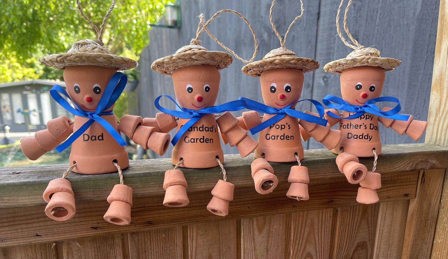 Personalised Terracotta Plant Pot Man Garden Ornament Father’s Day Gift