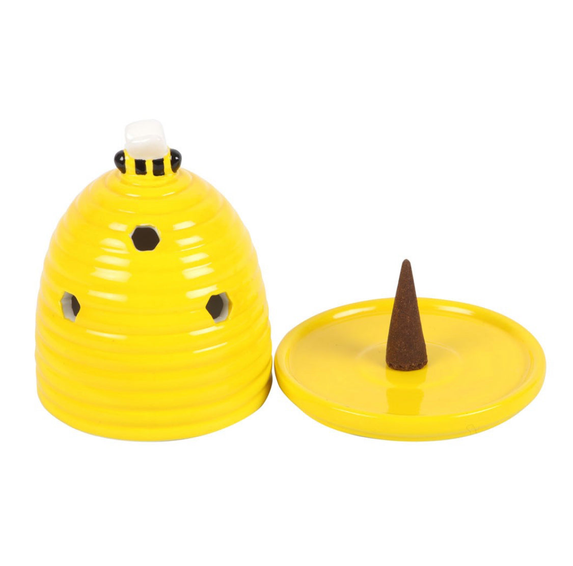 Sunshine Yellow Beehive Incense Cone Holder Ornament Bee Decor Garden Gifts