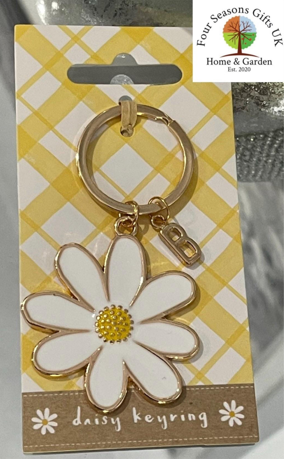 Personalised Daisy Flower Enamel Keyring Handbag Charm - Gifts for Someone Special