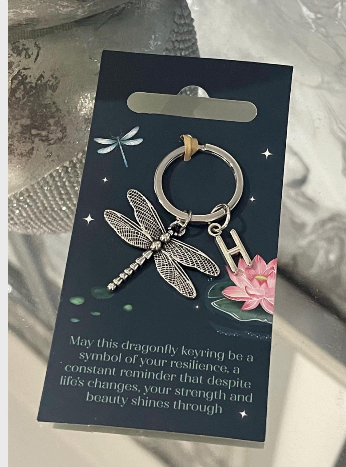 Beautiful Dragonfly Personalised Keyring Handbag Charm, Gifts for friends