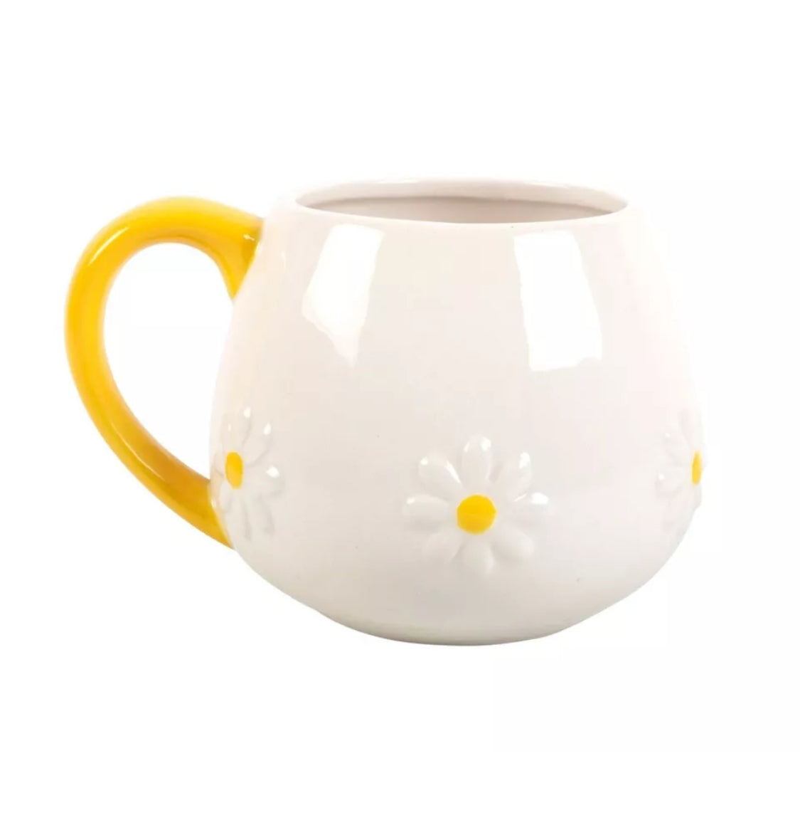 Summer Yellow Daisy Floral Rounded Coffee Mug Floral Kitchen Decor Xmas Gifts for Her
