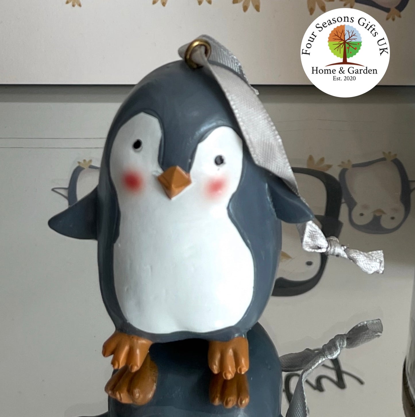 Cute Festive Penguin Ceramic Hanging Christmas Tree Decoration