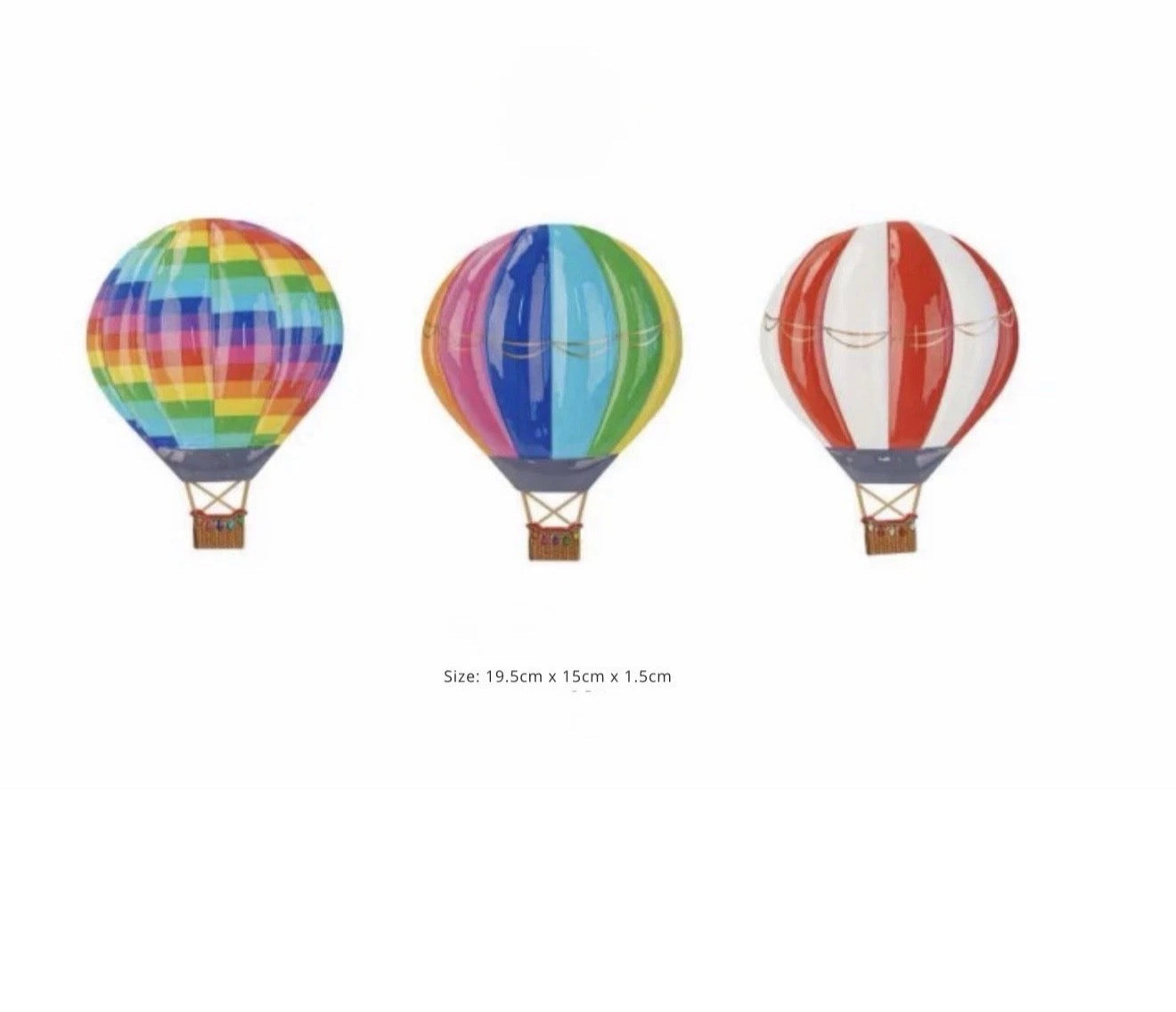 Metal Hot Air Balloon Garden Wall Art Set of 3 Outdoor Fence Patio Ornament Gift