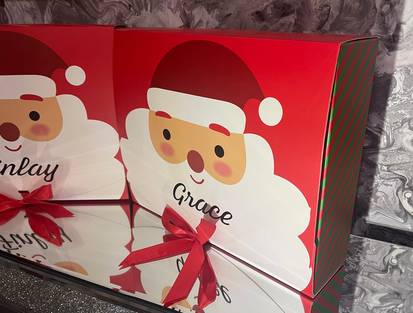 Christmas Eve Box - Personalised Red Santa Xmas Large Gift Box, Night Before Christmas Childrenās Festive Gifts