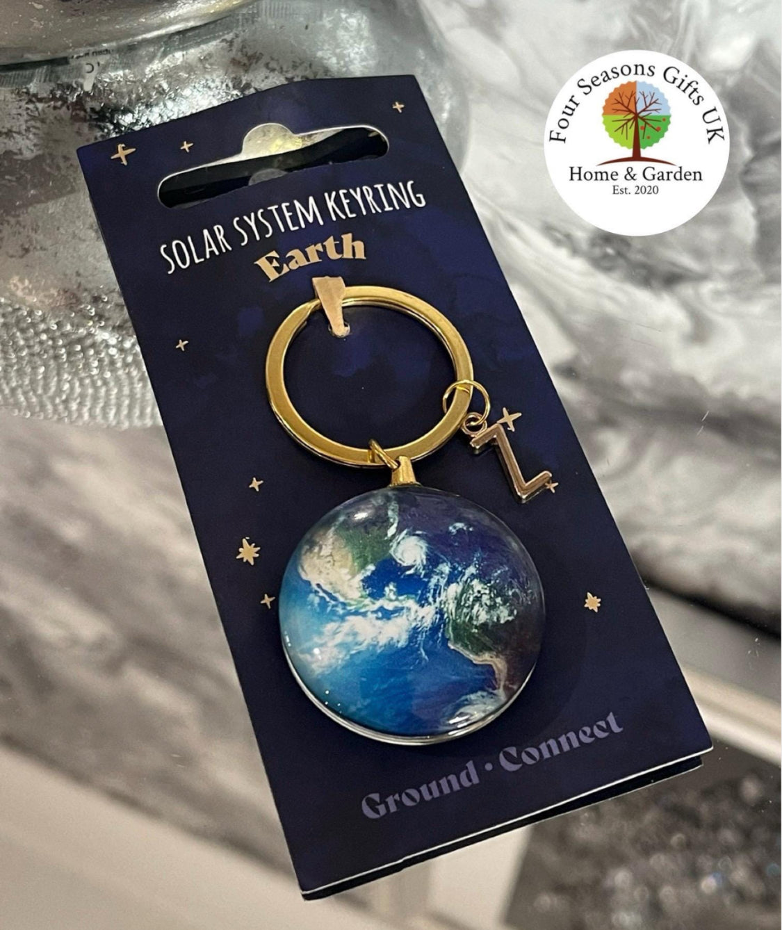 Solar System Space Themed Personalised Blue Pencil Case & Planet Keyring Back To School University College Gift Set Student Good Luck Gifts