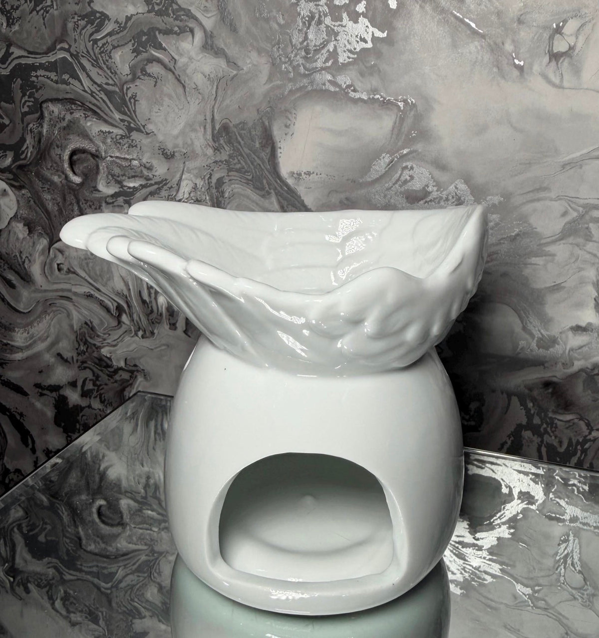 Angel Wing Oil Burner, Memorial Gift, Remembrance Keepsake, Ceramic Wax Melt Burner, Bereavement Gift