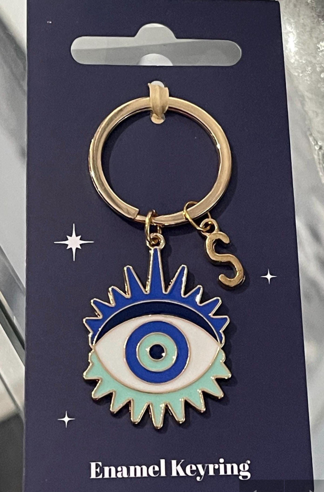Personalised Evil Eye All Seeing Eye Enamel Keyring Handbag Charm - Gifts for Someone Special