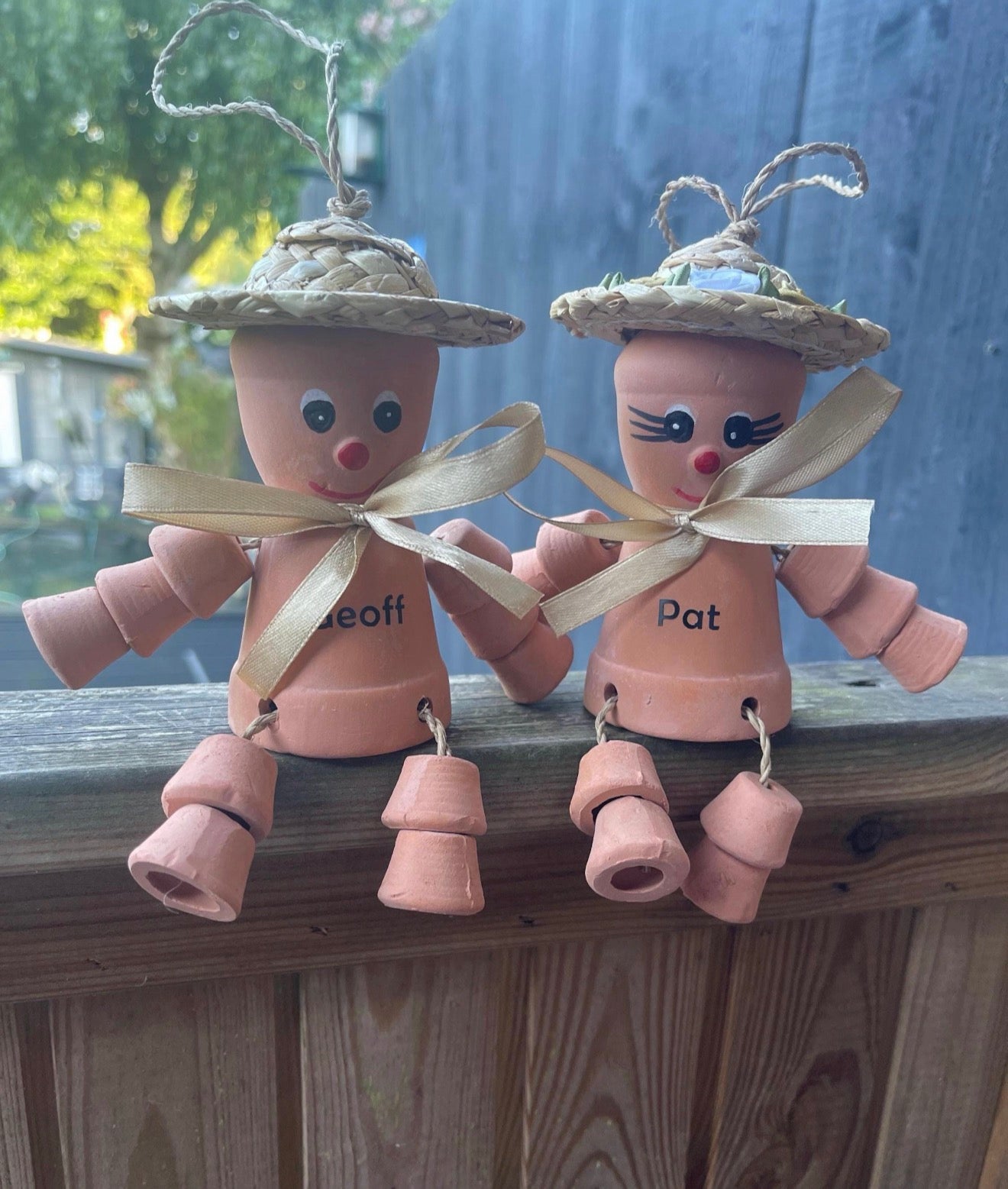 Personalised Terracotta Flowerpot Pot Man or Lady Garden Ornaments – 50th Golden Wedding Anniversary Pottery Gifts