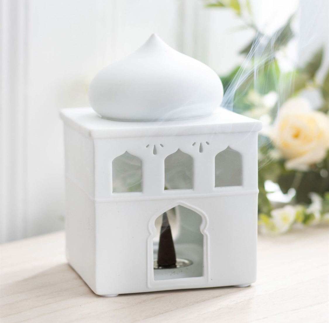 Off White Mosque Oil Burner Wax Melt Warmer Ornament Eid Prayer Room Decor Gift
