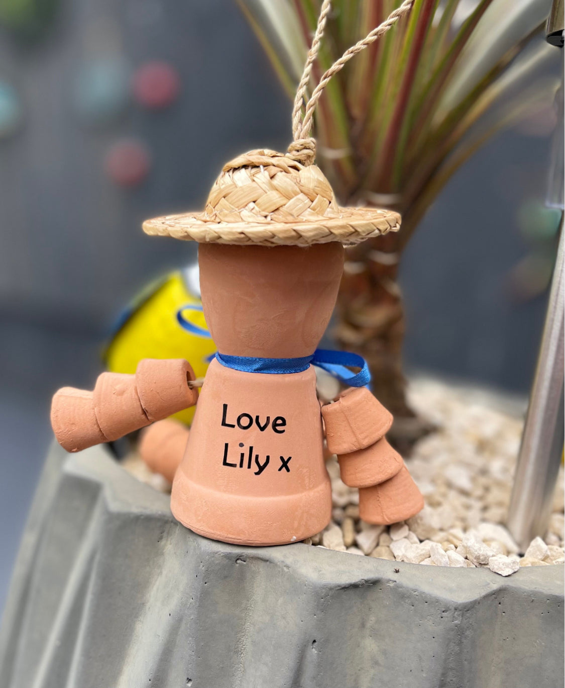 Personalised Terracotta Plant Pot Man Garden Ornament Father’s Day Gift