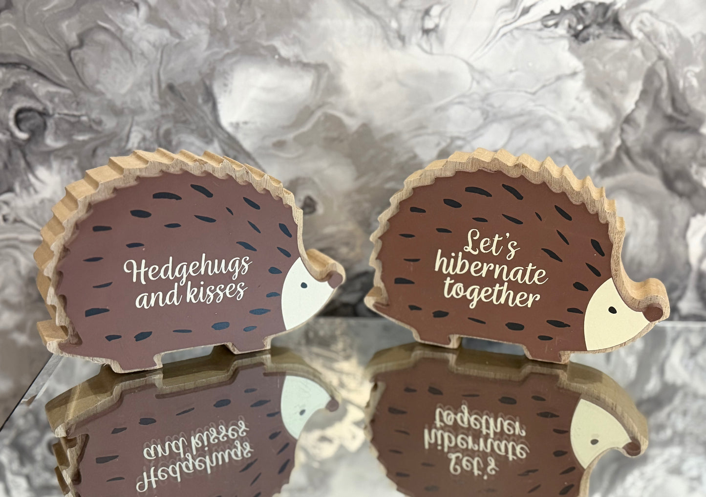 Freestanding Hedgehog Wooden Plaque, Cute Hedgehog Gift, Rustic Woodland Decor, Animal Shelf Ornament, Cosy Home Sign,
