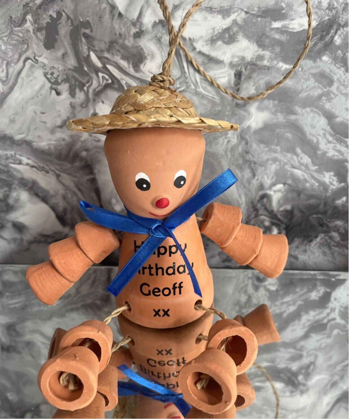Personalised Terracotta Plant Pot Man Garden Ornament Father’s Day Gift