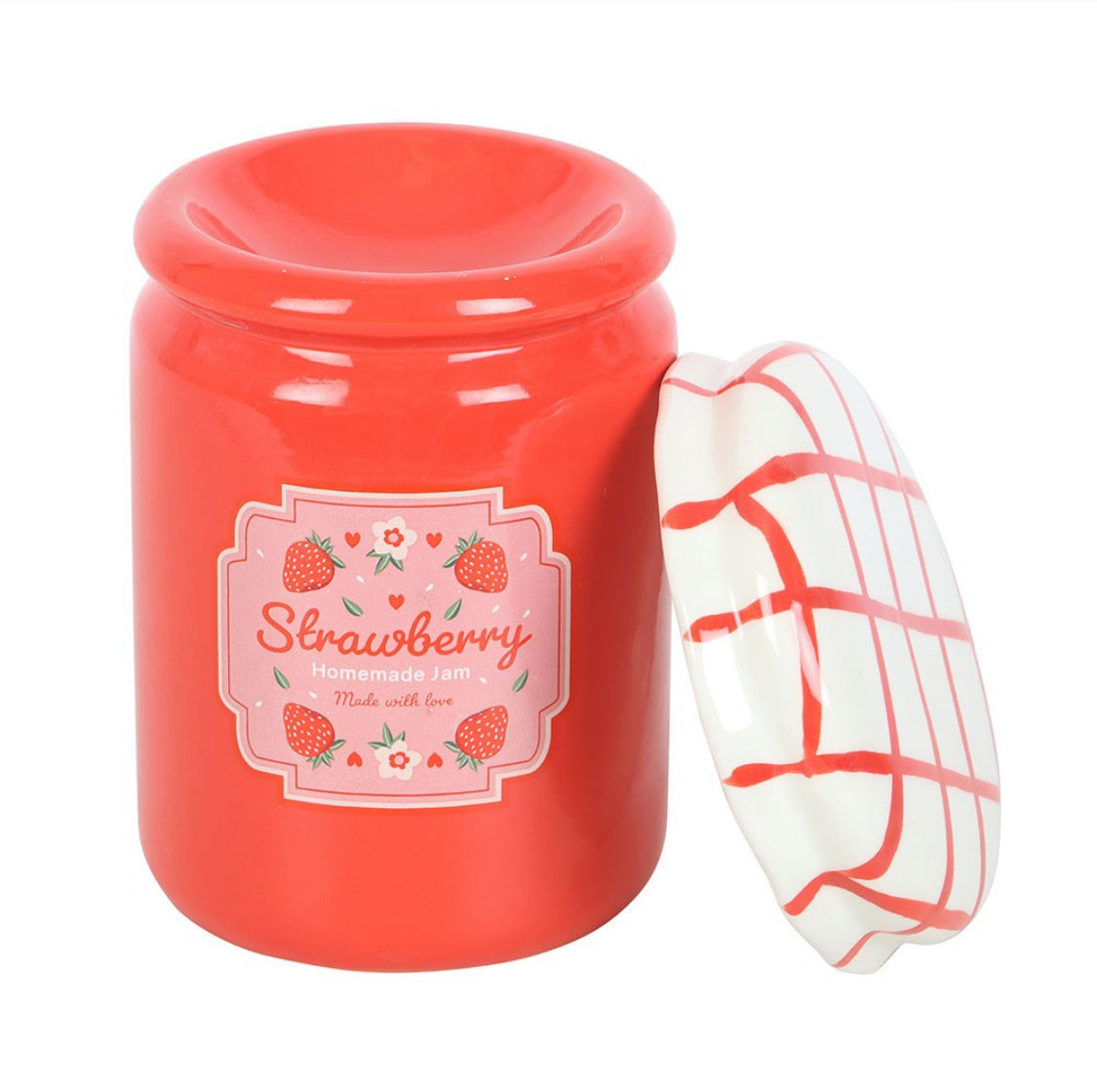 Strawberry Jam Jar Oil Burner Wax Melt Warmer Ornament Summer Decor Garden Gifts