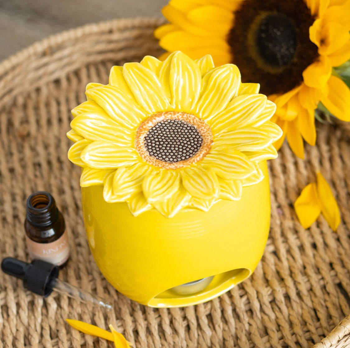 Sunflower Floral Oil Burner Wax Melt Warmer Mothers Day Ornament Spring Summer Decor Gifts