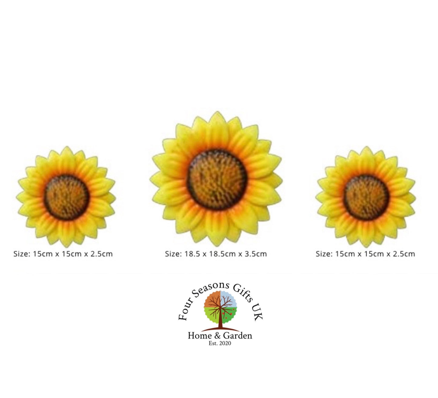 Sunflower Garden Wall Art Set Of 3 Metal Flowers Shed Fence Ornaments Decor Gifts