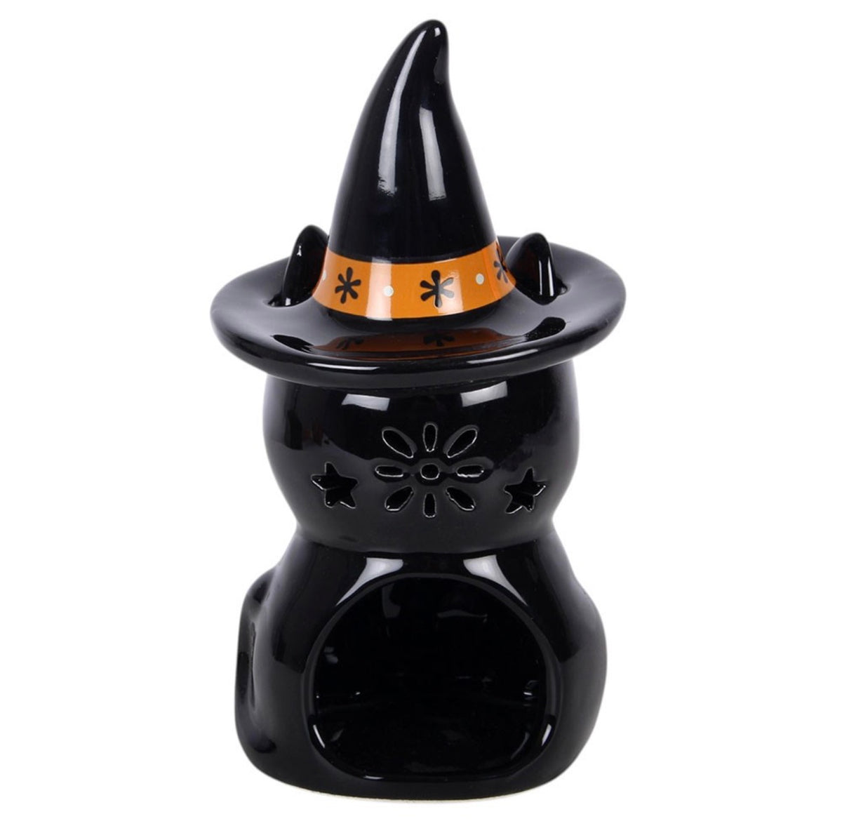 Black Cat Witch Hat Oil Burner – Halloween Wax Melt Burner