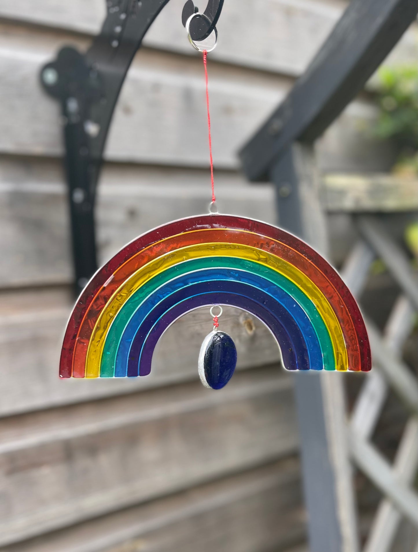 Large Rainbow Stained Glass Effect Suncatcher Wind Spinner Light Catcher Garden Ornament Hanging Window Decoration Sensory Garden gifts