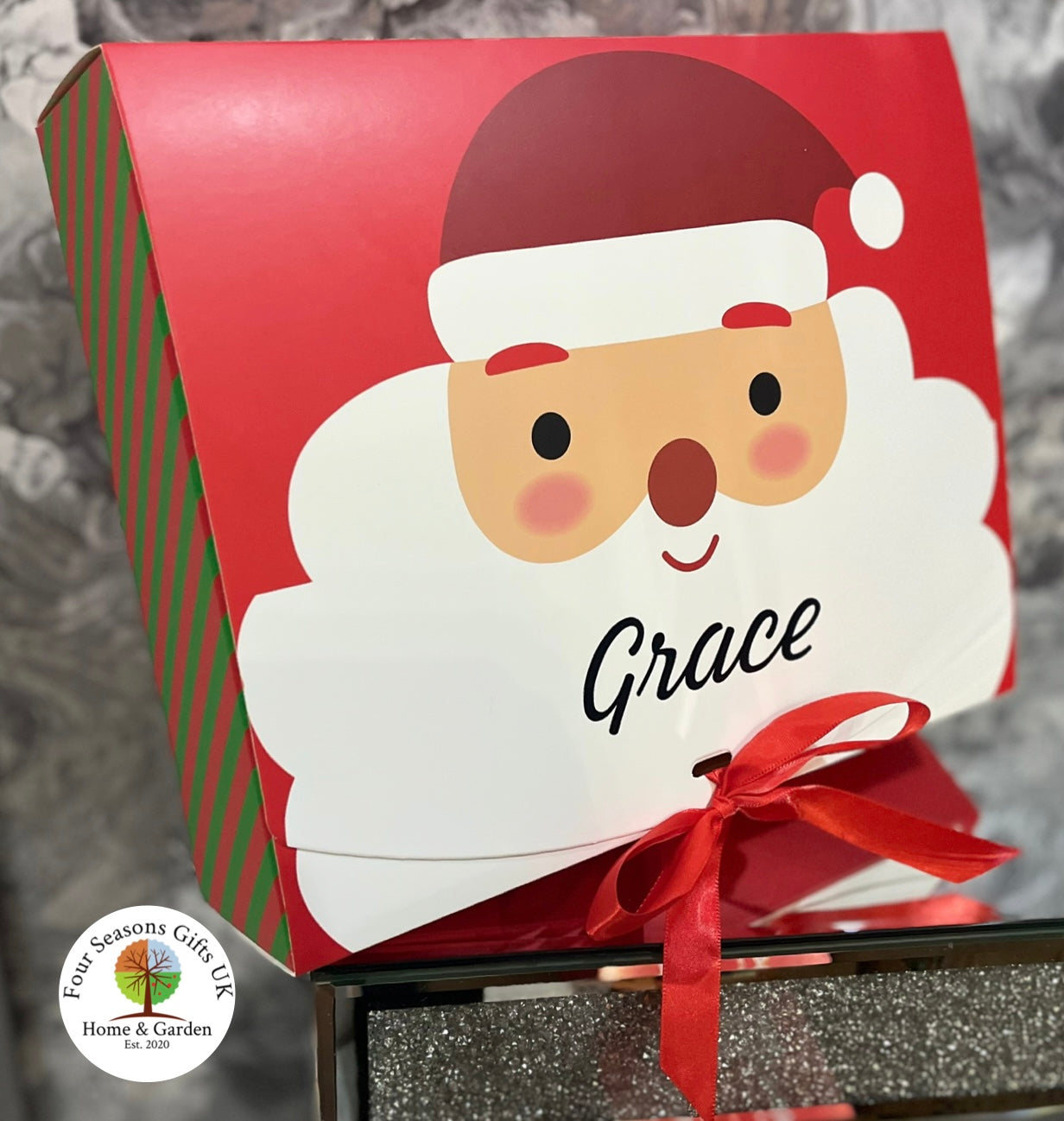 Christmas Eve Box - Personalised Red Santa Xmas Large Gift Box, Night Before Christmas Childrenās Festive Gifts