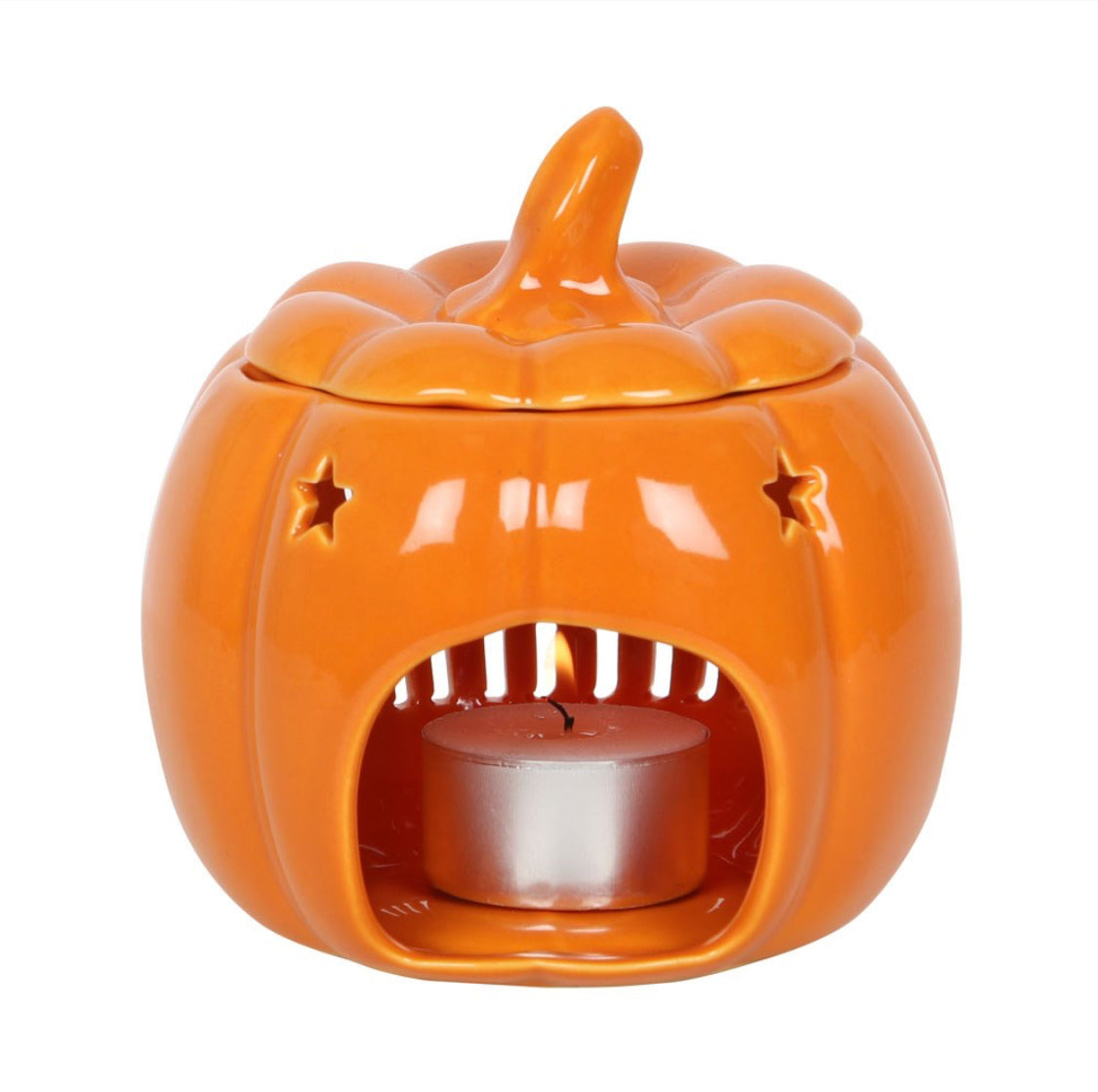 Hello Autumn Orange Pumpkin Oil Burner Wax Melt Warmer Home Decor Ornament Gifts