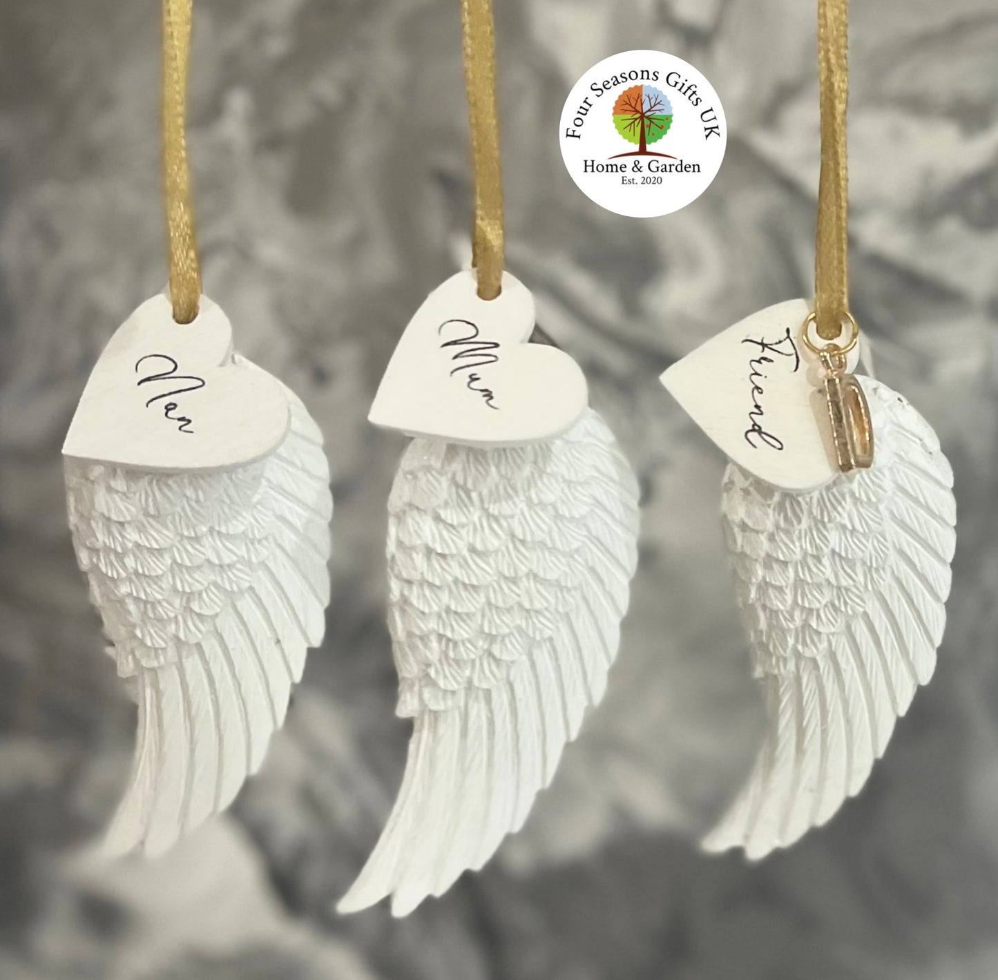 Angel Wing Personalised Christmas Tree Hanging Decoration Ornament, Loss of Loved One Keepsake, Memorial Remembrance In Loving Memory Gifts