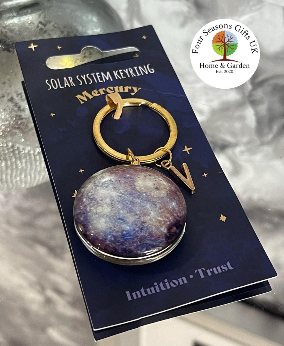 Solar System Space Themed Personalised Blue Pencil Case & Planet Keyring Back To School University College Gift Set Student Good Luck Gifts