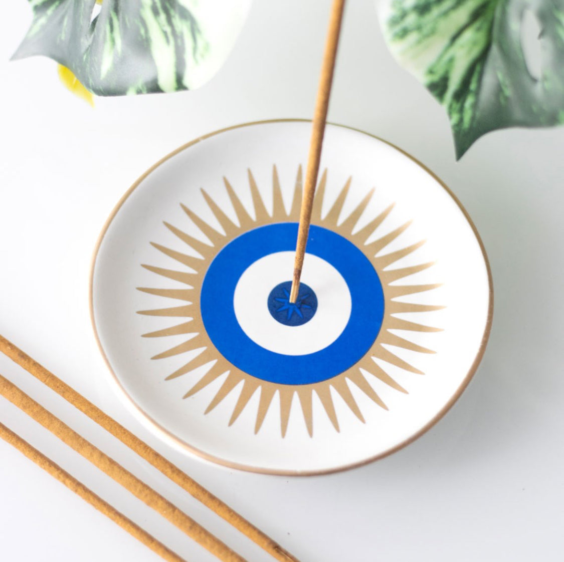 Blue Evil Eye Incense Stick Holder Home Fragrance Ornament Decor Spiritual Gifts
