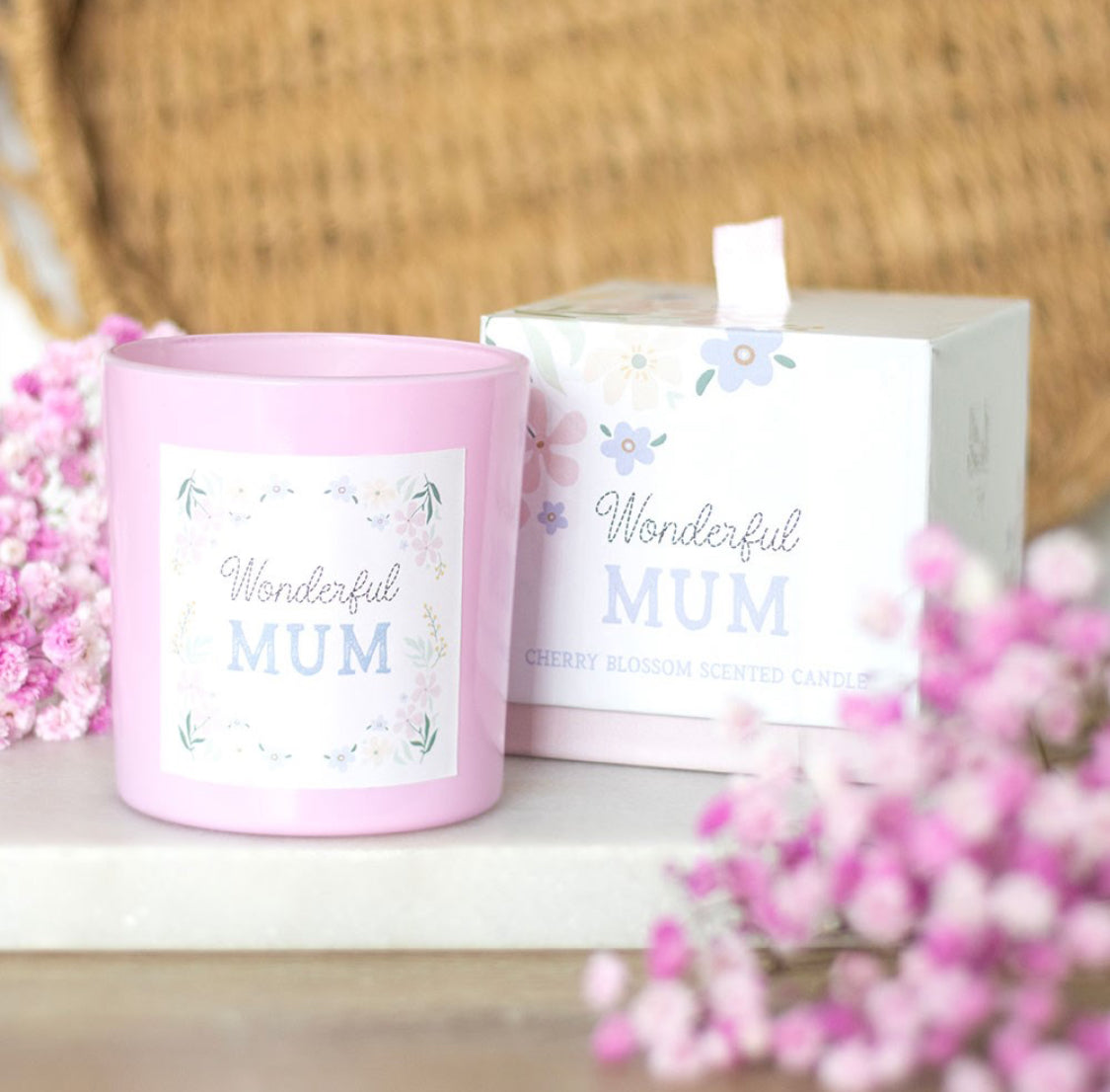 Wonderful Mum Cherry Blossom Scented Candle. Home Fragrance, Spring Gifts, Mother’s Day.