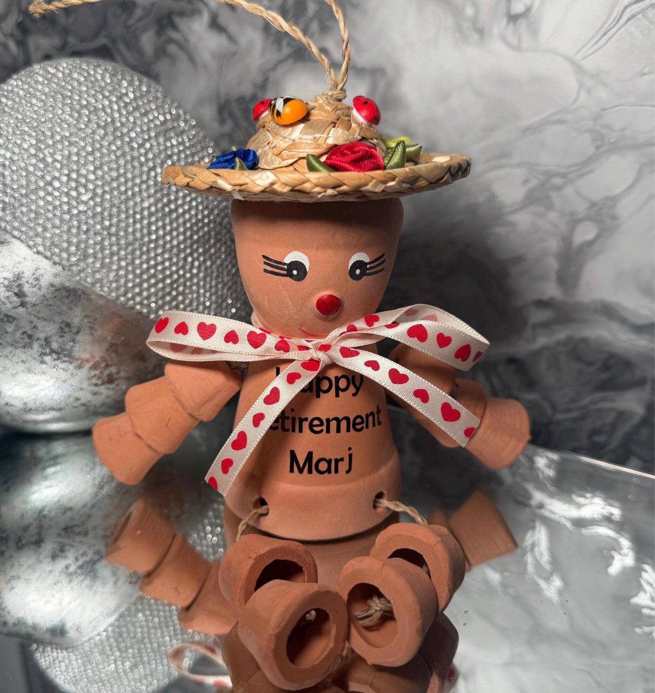 Personalised Terracotta Plant Pot People: Flowerpot Man or Lady Garden Ornaments Happy Retirement, Birthday Keepsake Gift