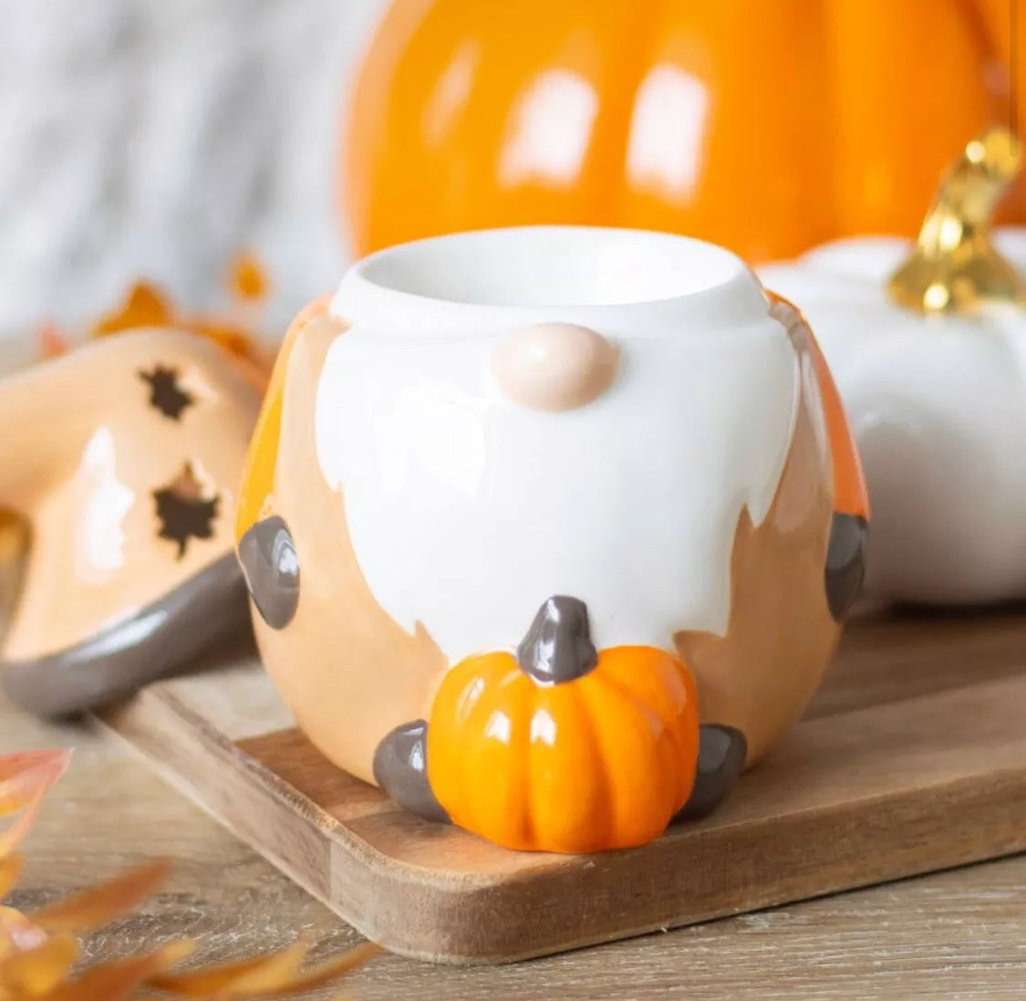Autumn Gonk Gnome Pumpkin Oil Burner Wax Melt Warmer Halloween Home Decor Gift