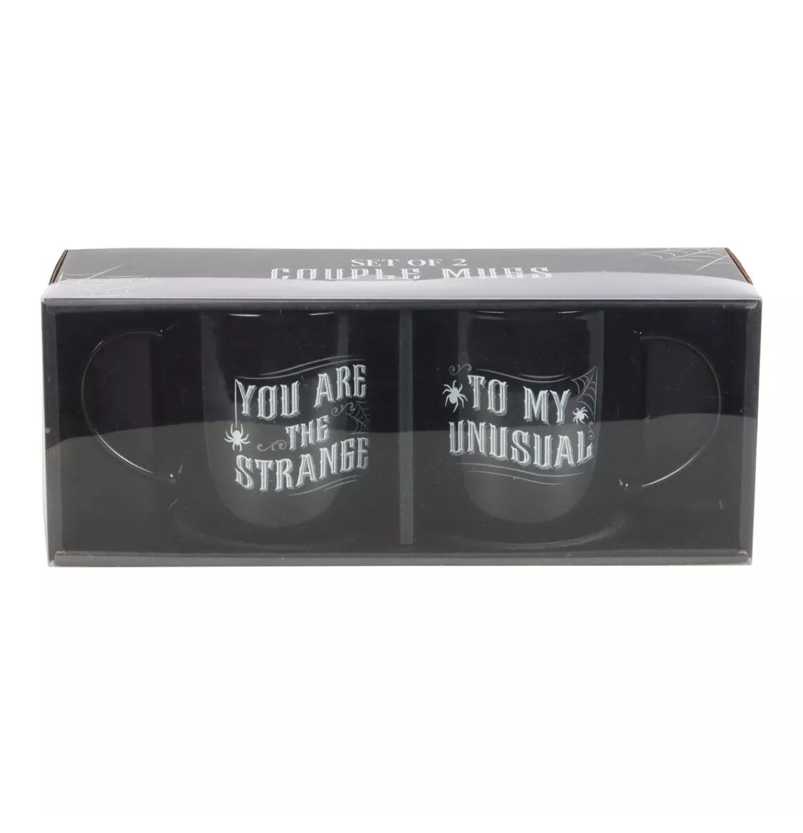 Novelty Strange & Unusual Gothic Couples Mug Cup Set Pottery 9th Wedding Anniversary Gift Ideas